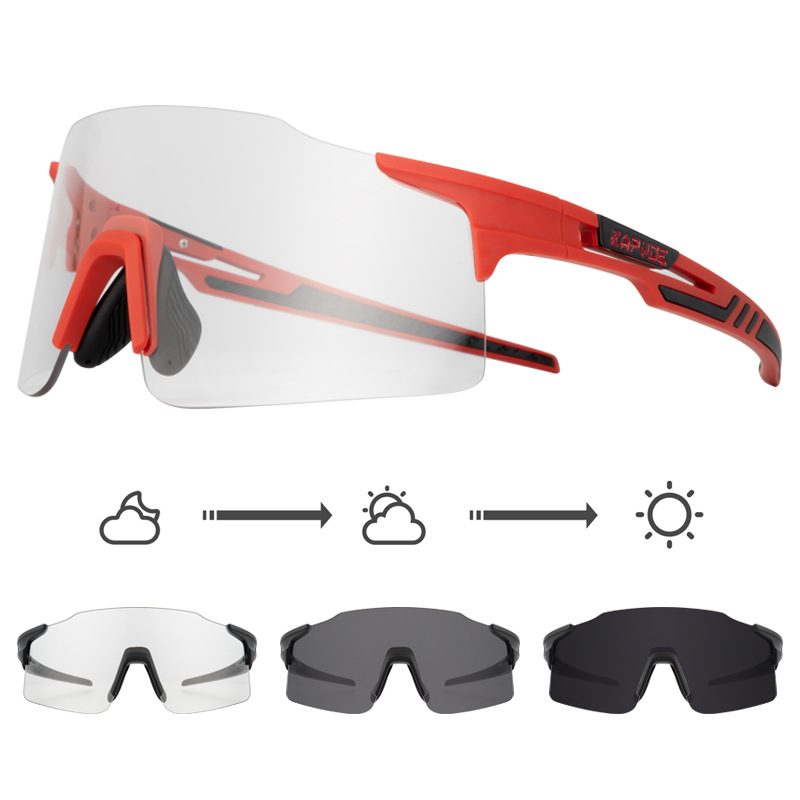 Picture of kapvoe color changing riding glasses myopia men and women running outdoor sports windproof goggles bicycle accessories