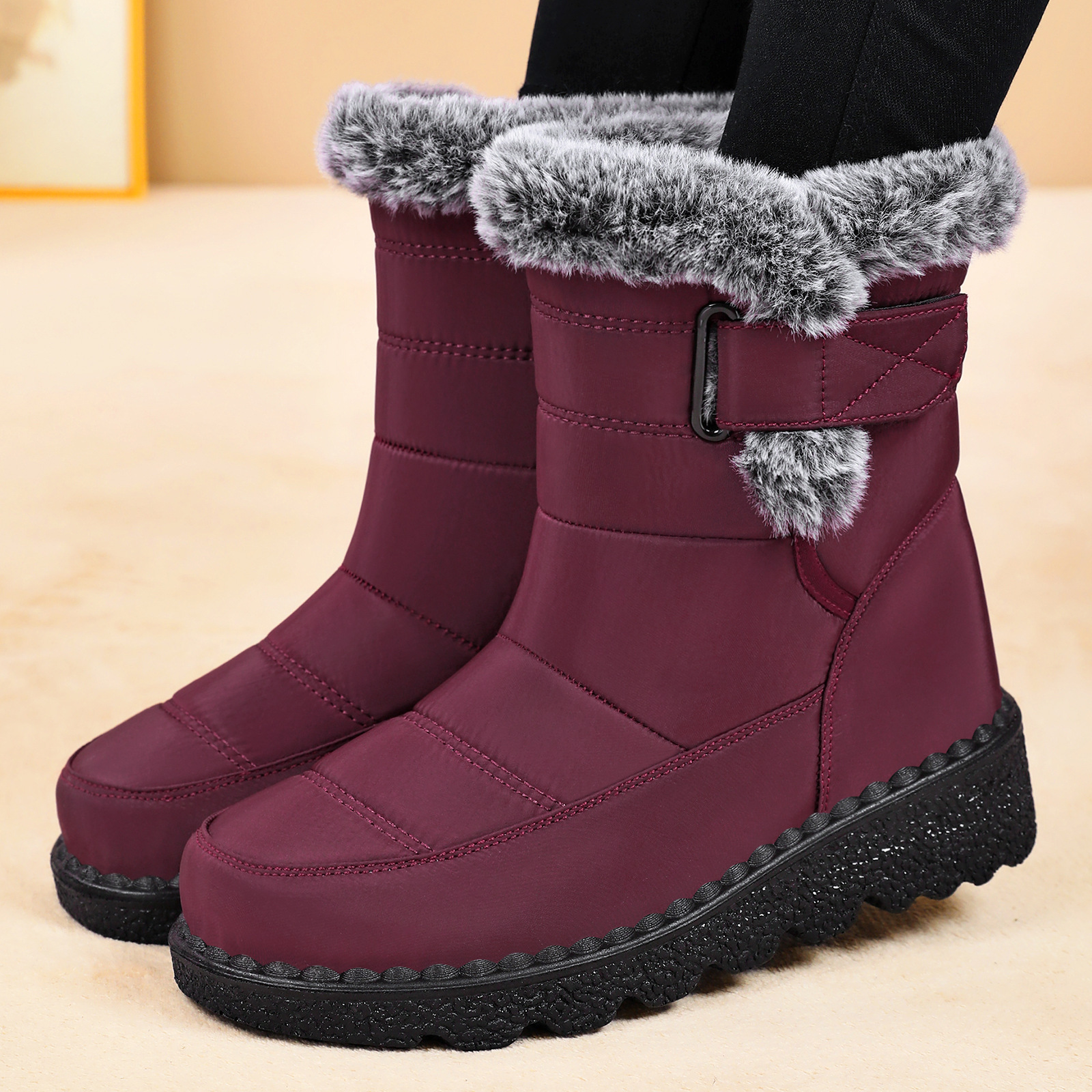 Factory wholesale 2024 winter snow boots cotton boots women's outdoor travel thick warm high-top cotton shoes women's boots