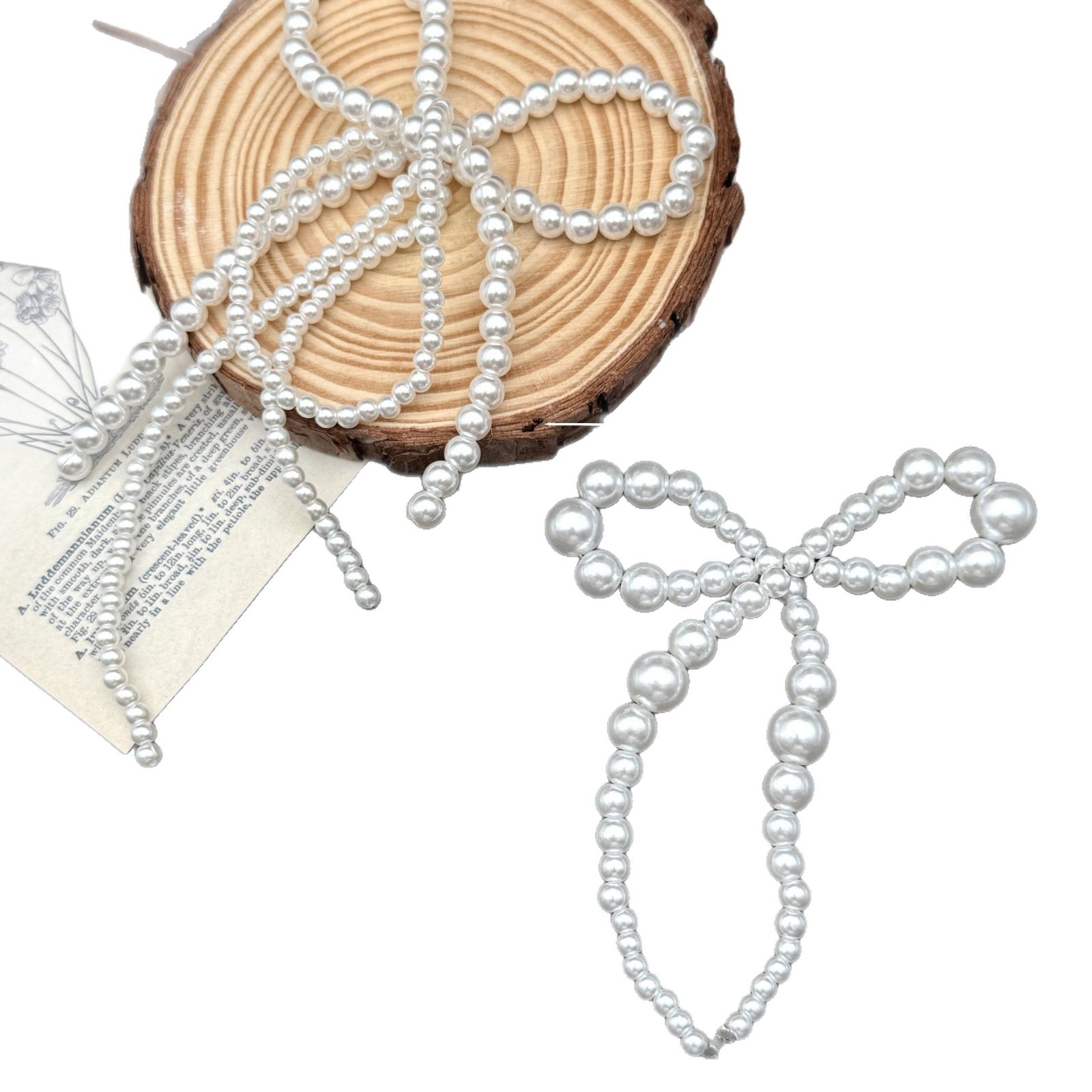 Picture of Korean version of the new ballet style pearl bow hoop ring tassel shoe buckle pendant fashion small fragrance handmade DIY match
