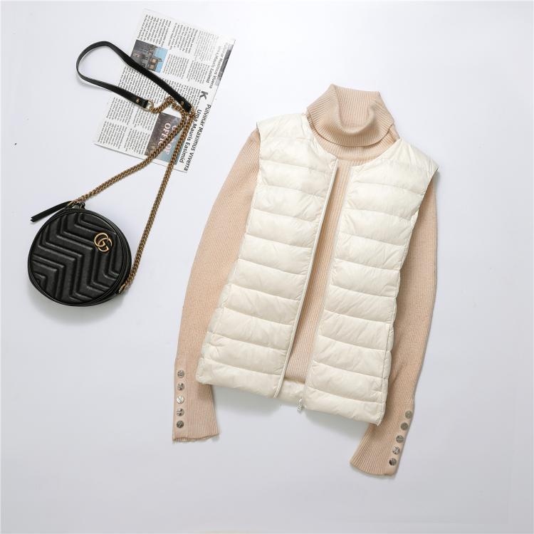 Picture of Plus Size 100kg Plus Size Plus Size Light down Jacket Collarless down Vest Women's Vest Vest Outer Wear Extra Large
