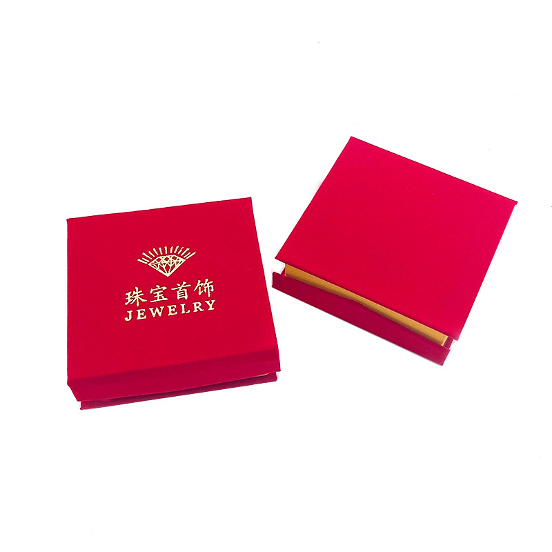 Red Velvet Bracelet Box Jewelry Packaging Box Handstring Box Printing Bracelet Carton Jewelry Jade Storage Bracelet Box