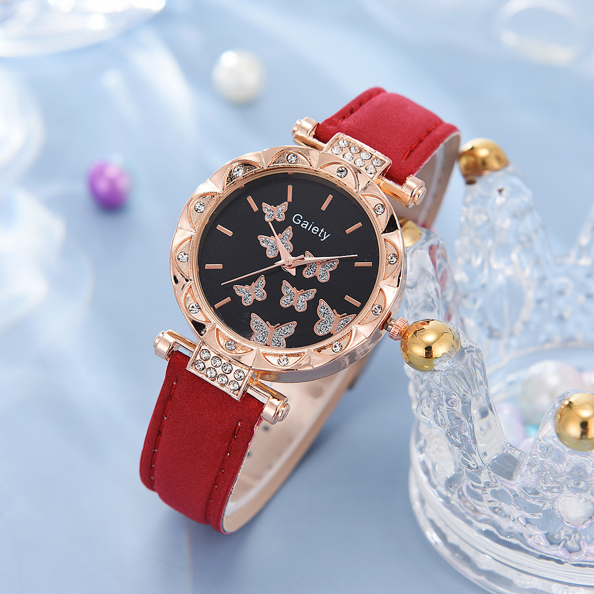 Picture of New TikTok Popular Women's Watch Fashion Personality Simple Watch Butterfly Digital Belt Watch Set