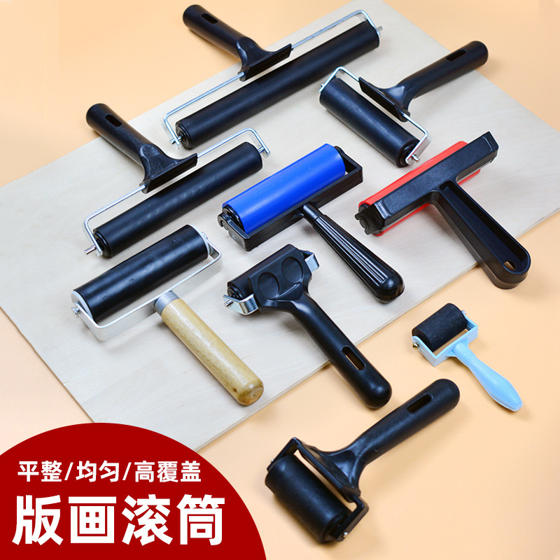 Cross-border in stock printing roller non-slip extension painting tool 10cm pusher ink printing Diamond painting roller rubber roller