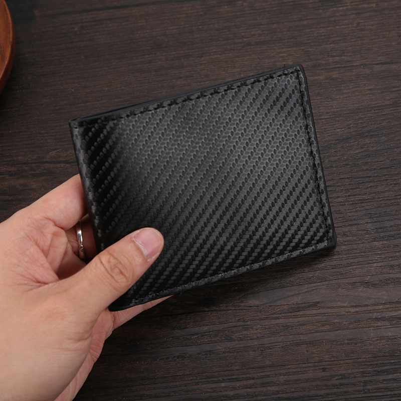 Cross-Border Spot New Carbon Fiber Pattern Large-Capacity Wallet with Multiple Card Slots Simple Coin Slot 80% off Men's Wallet