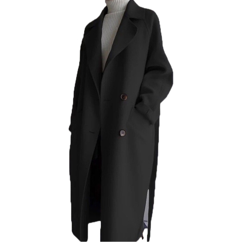 Anti-season Double-sided Fleece Coat Women's Mid-length 2020 Autumn and Winter New Solid Color Woolen Double-sided Fleece Coat