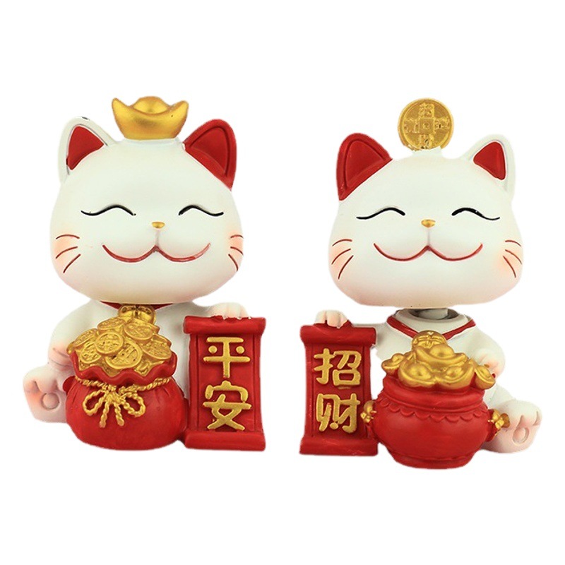 Cute shaking head lucky cat car car ornaments room office computer desk desktop decorations gift