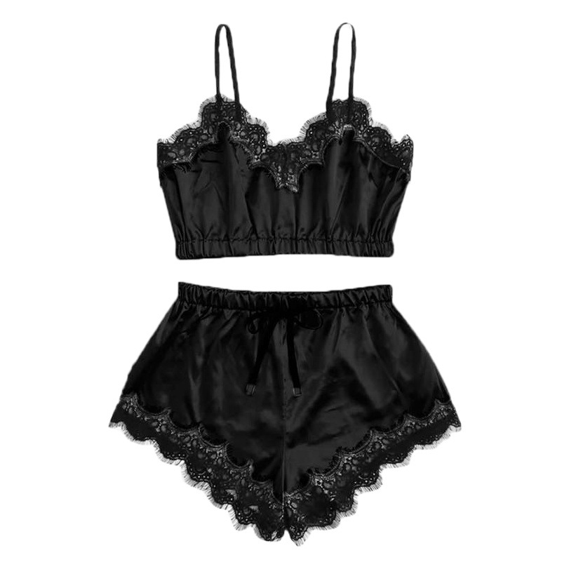 2022 European and American popular sexy lace sexy lingerie sling three-point wrapped chest lace underwear suit plus size
