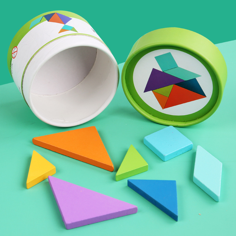 Picture of Kindergarten Varied Tangram Teaching Aids Assembled Geometric Shape Benefitable Intelligence Toys 6-12 Years Old Children's Small Gift Award