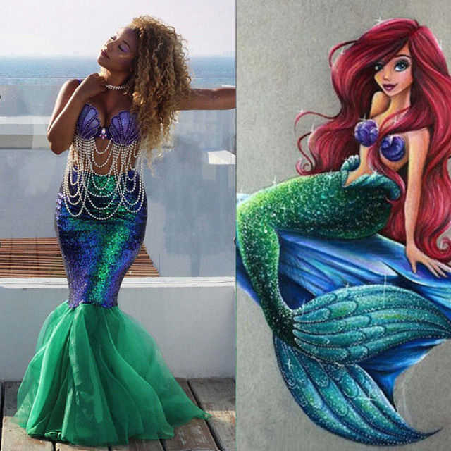 Picture of AliExpress ebay amazon halloween cosplay costume mermaid bust fishtail