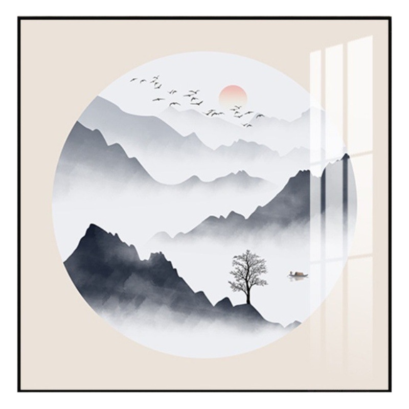 Shenzhen Dafen Oil Painting Village new Chinese style hallway landscape painting corridor aisle mural living room dining room office hanging painting