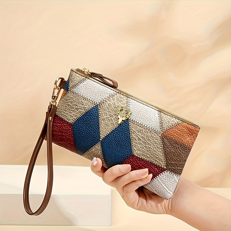 New Fashion Small Square Bag Women's Cross-border High-end Retro Small Bag All-match Zipper Bag Fashionable Color Matching Clutch Bag