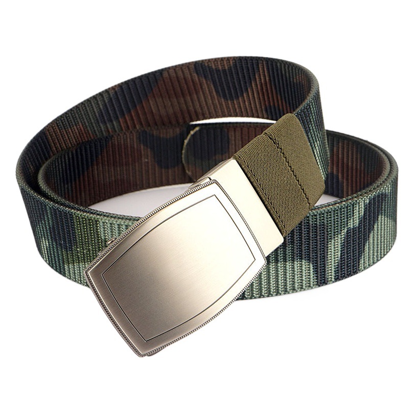 New 3.5 Rotating Automatic Toothless Double-Sided Two-Color Nylon Belt Men's Casual Simple Canvas Belt