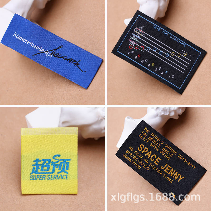 Picture of Clothing collar label design men's clothing women's clothing weaving Mark weaving Mark high-end new shipping Mark factory high-density Tide brand label