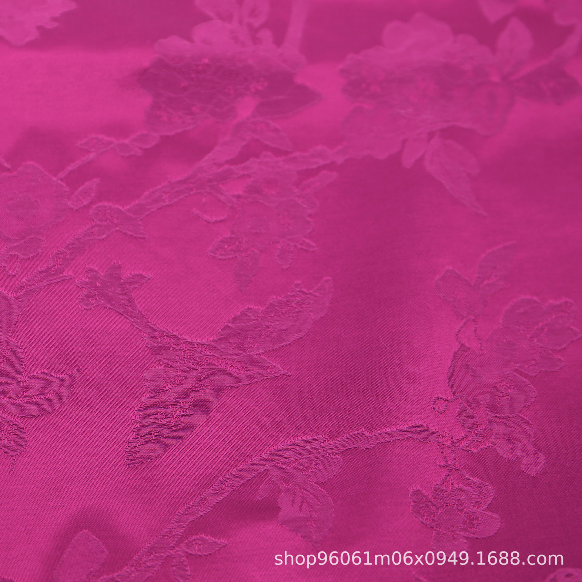 Picture of Tencel Linen Imitation Silk Satin Fabric with Floral and Bird Jacquard Pattern, Rose Jacquard Fabric for Hanfu, New Chinese Style Dress Fabric, Large Jacquard
