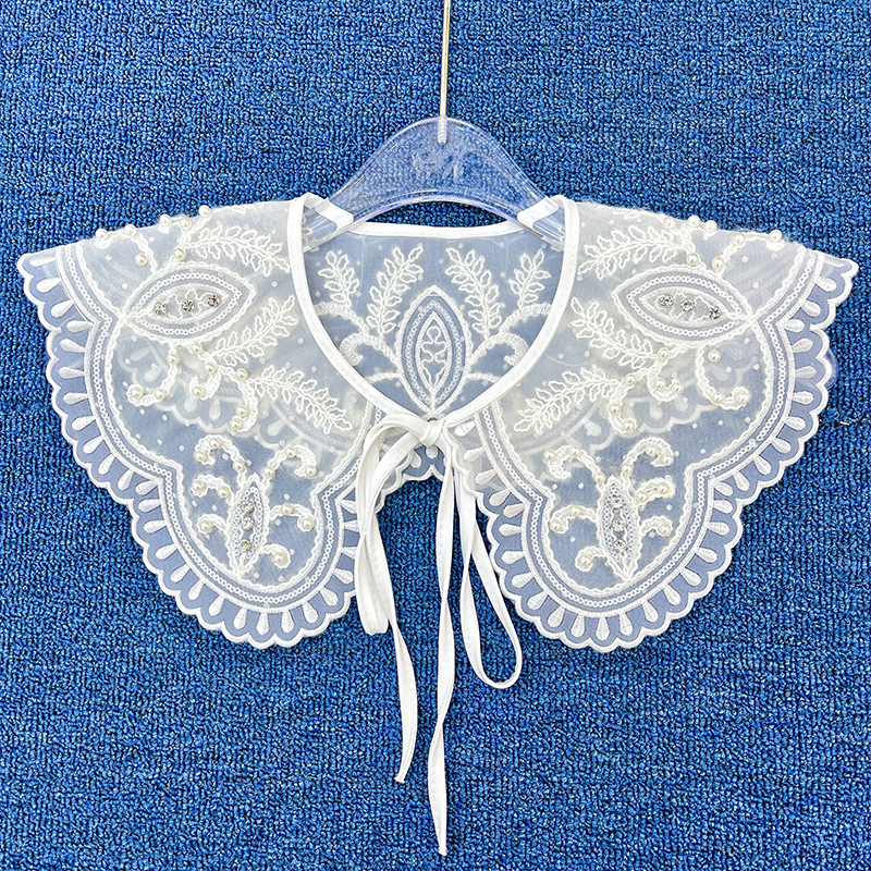 2023 spring new embroidery beaded women's collar flower versatile DIY semi-finished products and other matching cross-border supply
