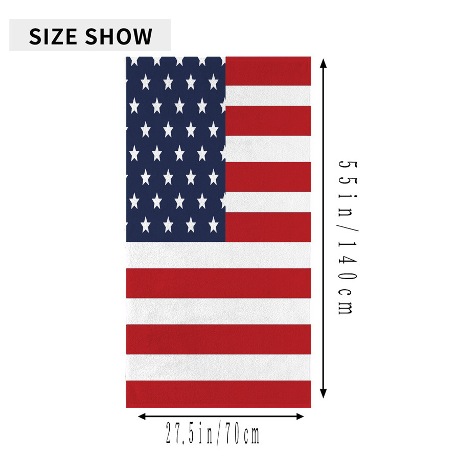 Cross-border Amazon Explosions US Independence Day Microfiber Beach Towel Swimming Absorbent Quick-drying Towel Bath Towel