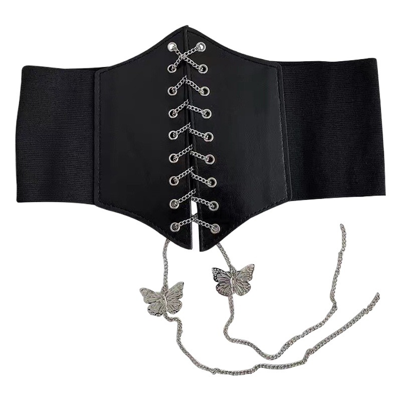 Cross-border Explosions Fashion New Style Strap Wide Butterfly Chain Women's Waist Seal All-match Sweater Skirt Belt Women