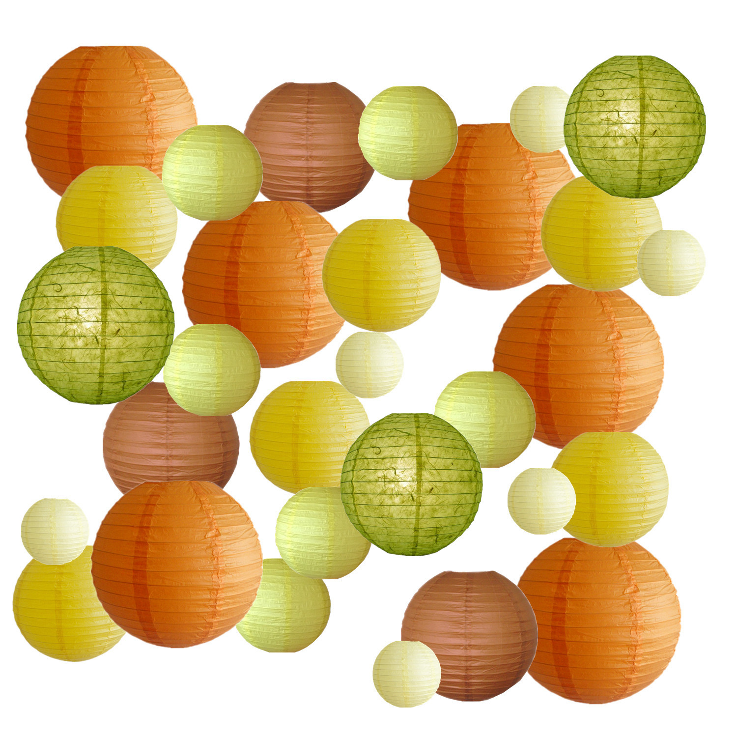 Picture of Spring, Summer, Autumn and Winter Colorfulful Paper Lanterns Round Foldableable Paper Art Combination Set Hanging Lanterns