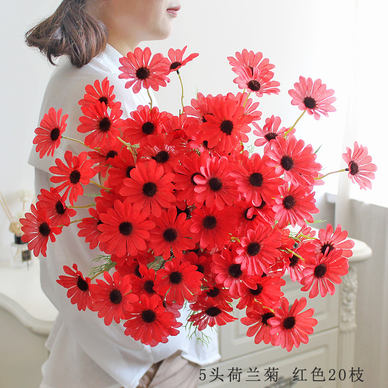 Picture of 5 heads Dutch Daisy small Daisy Persian artificial flower silk flower small wild chrysanthemum false flower Daisy decoration wedding wholesale