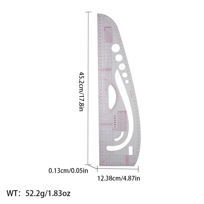 Picture of Pattern printing ruler clothing scale pattern making clothing curve cutting sewing tool multi-functional pattern printing ruler