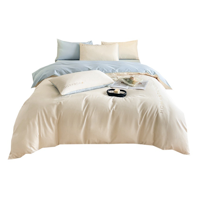 High-End 60-Count Xinjiang Long-Staple Cotton Four-Piece Set Pure Cotton Embroidered Double Quilt Cover Bed Sheets Nantong