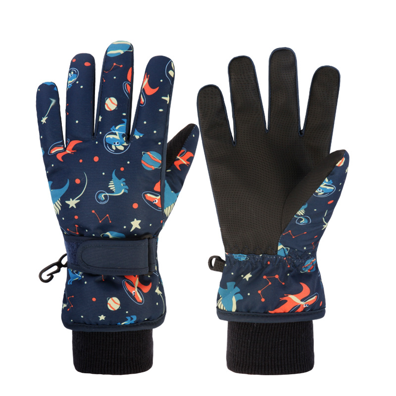 Picture of Friendship-children's ski gloves boys winter velvet padded warm waterproof cute cartoon students cycling