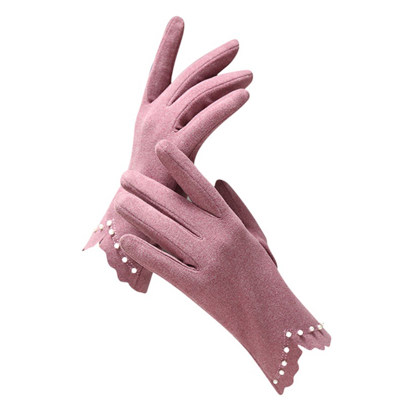 Gloves women's autumn and winter thin warm cold-proof touch screen Korean version of cute new German velvet riding driving factory wholesale