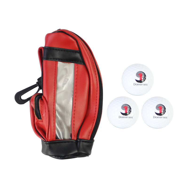 Picture of Golf ball bag PU waterproof fabric nylon material can hold 3 balls golf ball 5 color mini ball bag