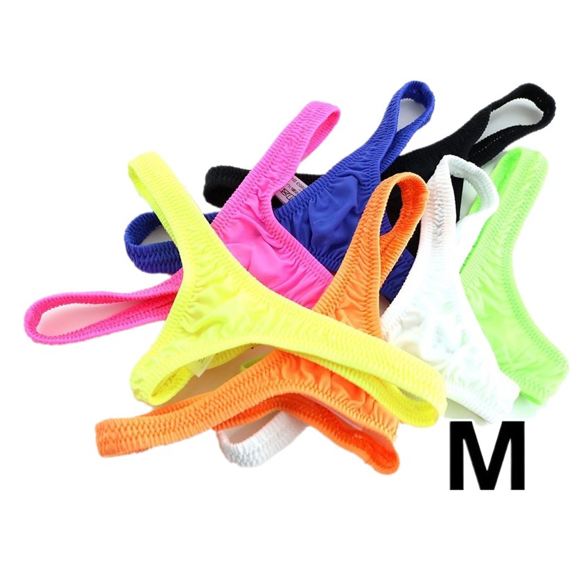 Men's thong high stretch silky ice silk fabric breathable sexy men's single thong T pants thin pants pants