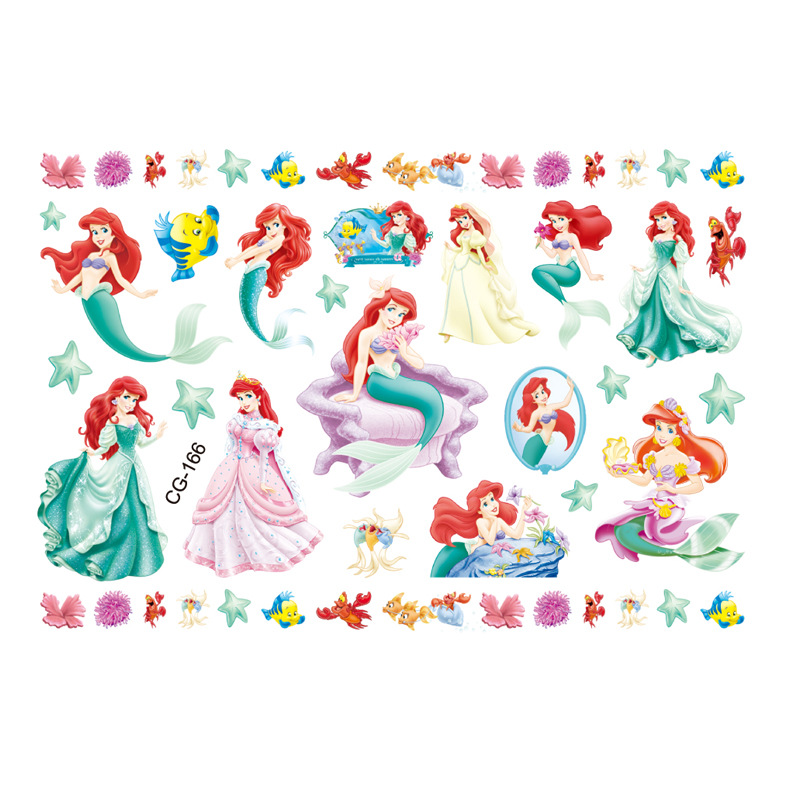 Picture of Children's Tattoo Stickers Birthday Party Tattoo Stickers Transfer Stickers Foreign Trade Snow White Sleeping Beauty Mermaid