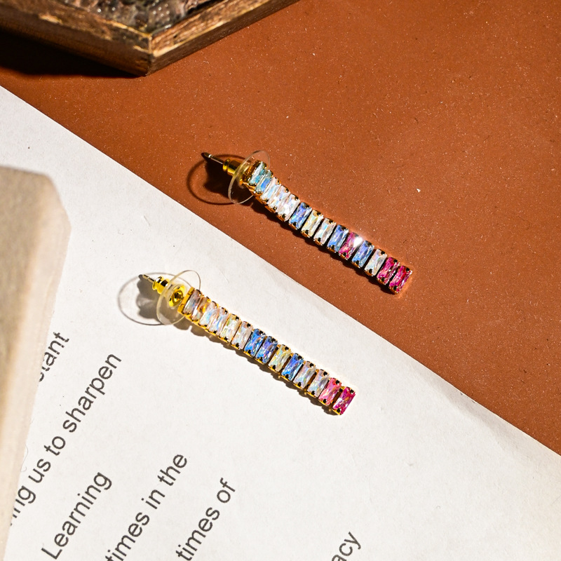 Picture of Colorful Alloy Jewelry suit Niche Simple Rainbow Necklace Bracelet Earrings Female Qingdao Middle Ancient Jewelry