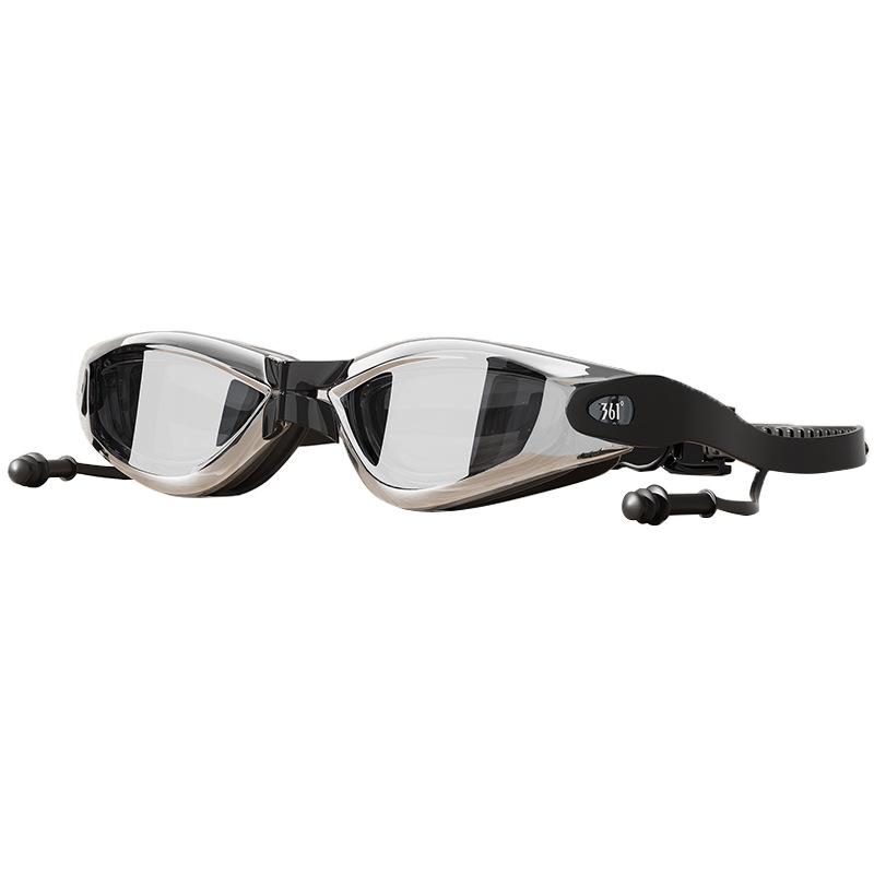 Picture of 361 degree swimming goggles earplugs integrated swimming glasses widened field of vision myopia glasses colorful electroplated swimming glasses