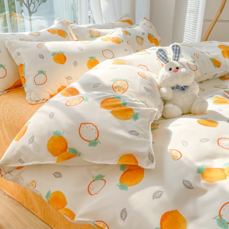 Plant Cashmere Skin-Friendly Four-Piece Set Student Dormitory Warm Three-Piece Set Bedding Bed Sheet Quilt Cover Nantong Home Textile