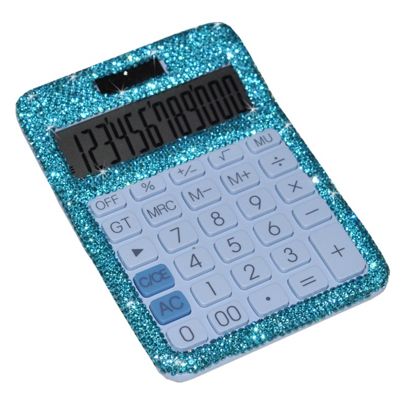 Fashion Creative Mini Small Women's Cute Calculator Desktop Diamond Crystal Small Portable Computer Sticker