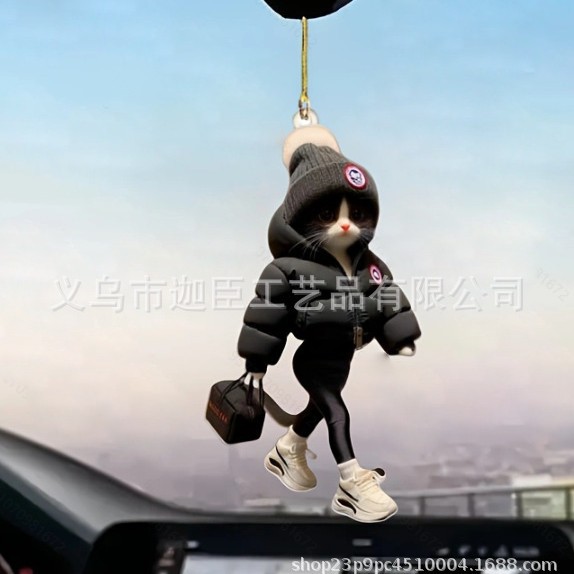 Cross-border New Acrylic Fashion Catwoman Flat Acrylic Pendant Car Pendant Christmas Decorations Doll