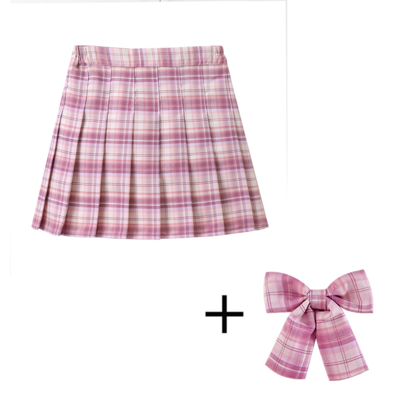 Picture of Girls' skirt children's clothing Korean style new preppy style children's short skirt class clothes plaid skirt medium and large children's pleated skirt
