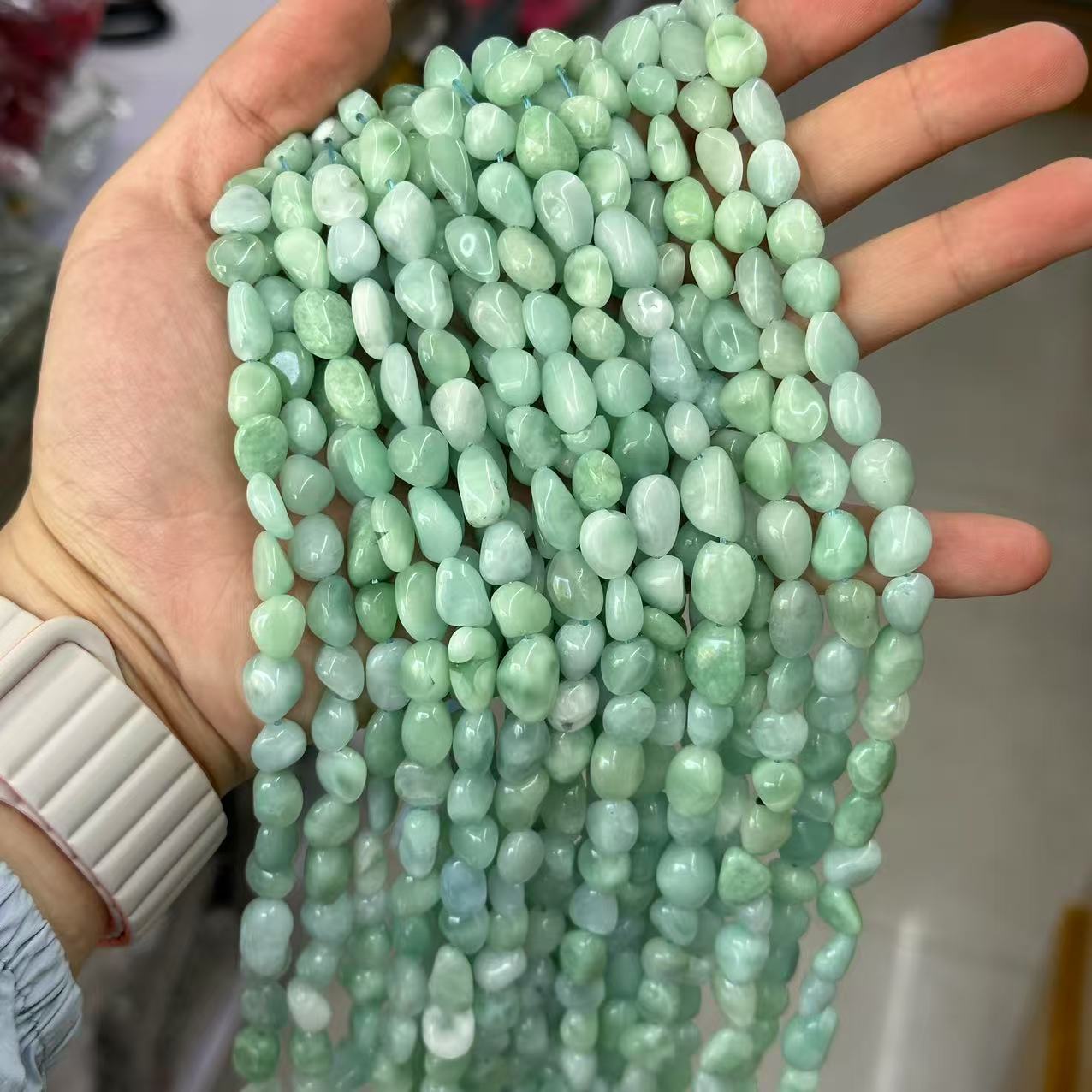 Picture of 8*10mm natural raw stone with loose beads semi-finished beads manufacturers spot wholesale jewelry accessories cross-border foreign trade
