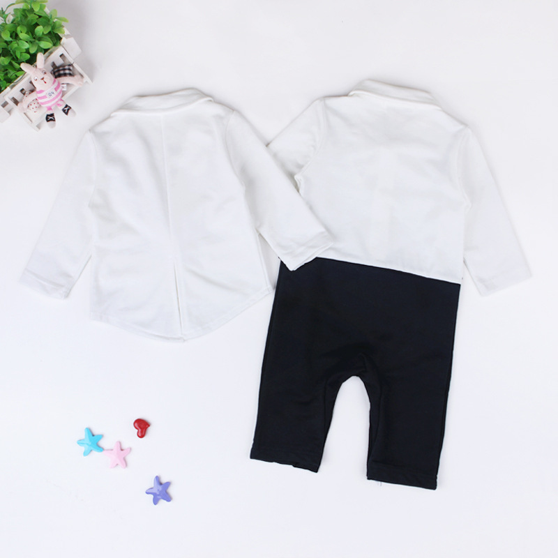 Picture of Foreign Trade New Children's Clothing European and American Style Boys' Gentleman's Bow Tie Stripesd Long-Sleeved One-Piece Harem + Jacket