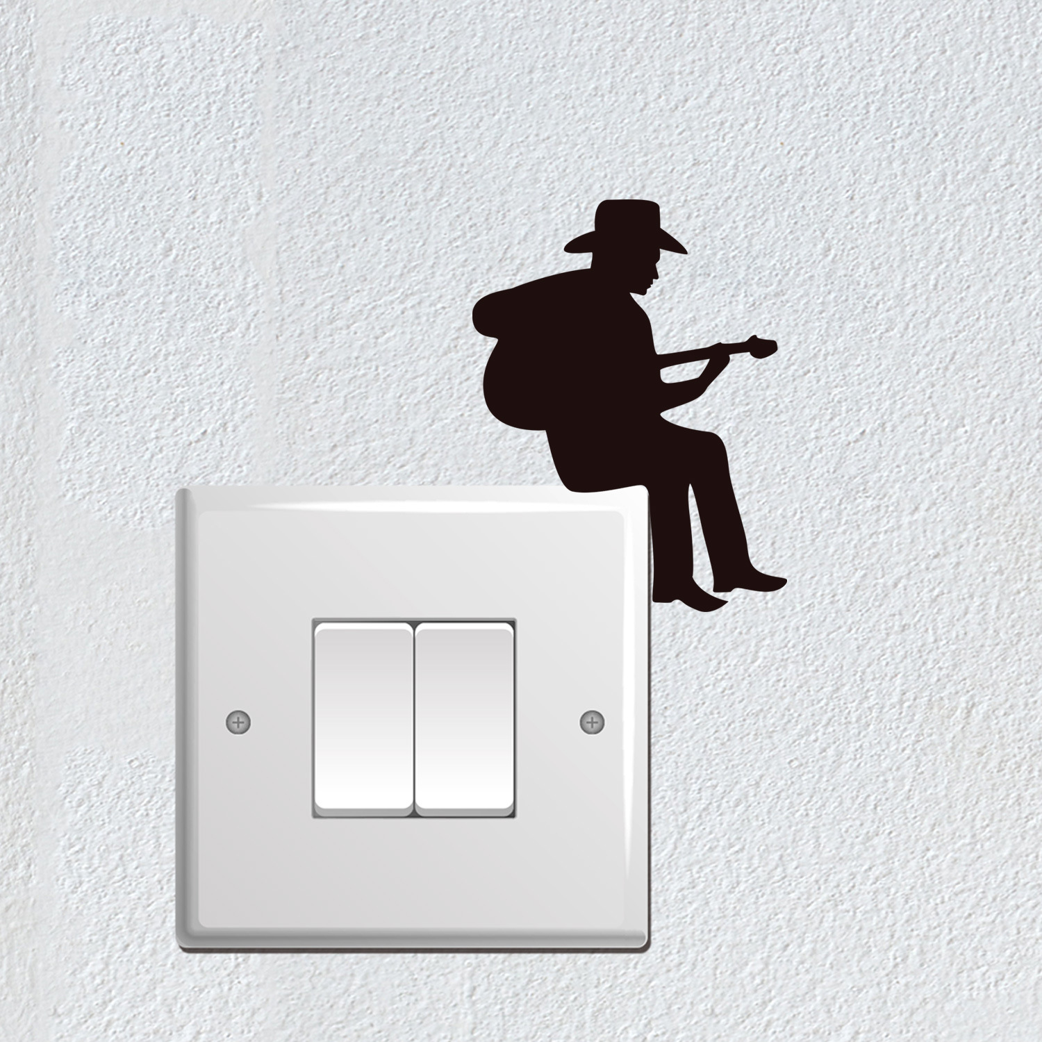 Carved Guitar Male Dog Creative Switch Sticker Smiley Toilet Logo Family Sticker Cross-border Removable MJD201