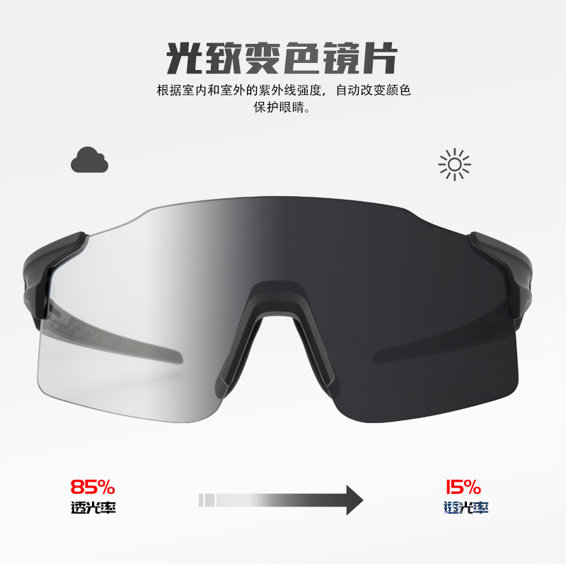 Picture of kapvoe color changing riding glasses myopia men and women running outdoor sports windproof goggles bicycle accessories