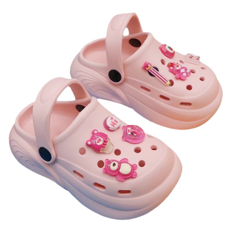 Boys Cave Shoes Summer Baby Wear Non-slip Mini Cartoon EVA High Elastic Strawberry Bear Boys Toe Sandals