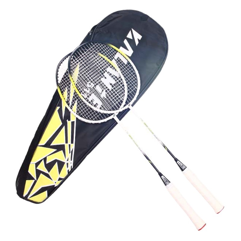 Wholesale carbon badminton racket double racket beginner ultra-light adult training double racket professional badminton racket two pack