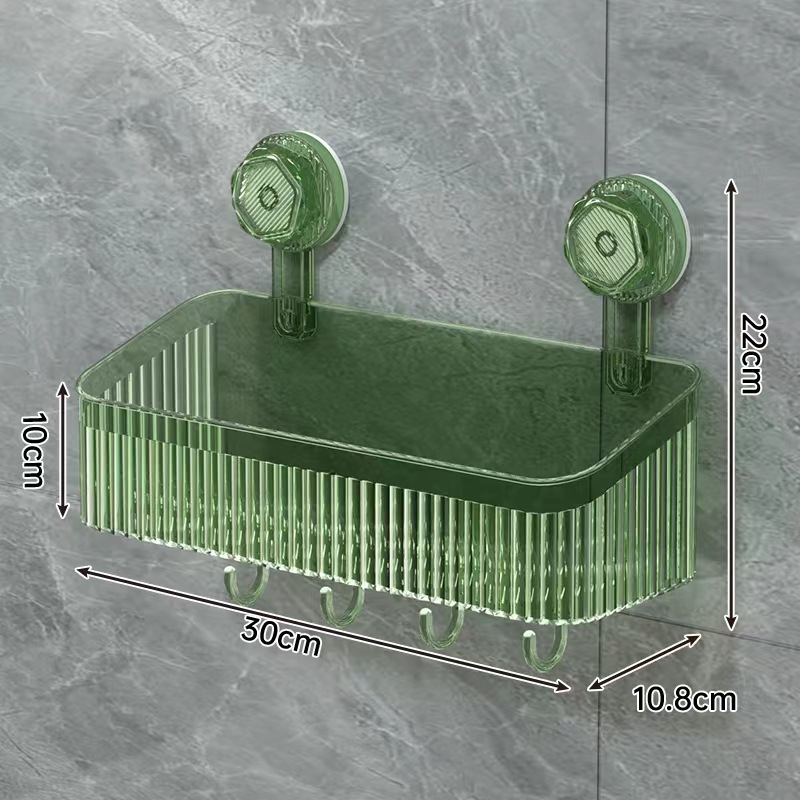 Picture of Bathroom strong suction cup storage rack household punch-free cosmetic mouthwash Cup rack kitchen wall-mounted seasoning storage rack