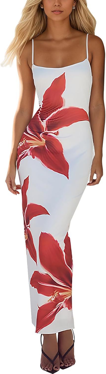 Picture of Autumn 2025 New Elegant Temperament Tight Low-cut Contrast Color Rose Print Design One Step Sling dress