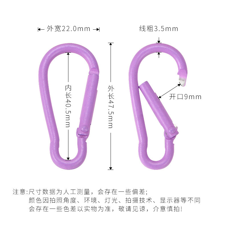 Picture of Factory wholesale color paint gourd-shaped carabiner aluminum alloy jewelry accessories water bottle key creative quick-hanging buckle