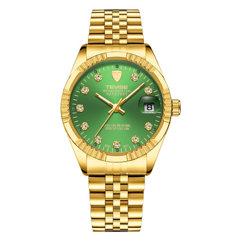 TEVISE waterproof business calendar watch simple stainless steel watch automatic mechanical watch men