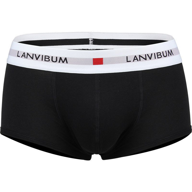 Picture of Spot Wholesale Lanvibum Men's Underwear Youth U-Convex Low-Waist Cotton Boxer Briefs Pure Color Large Size Men's Underpants