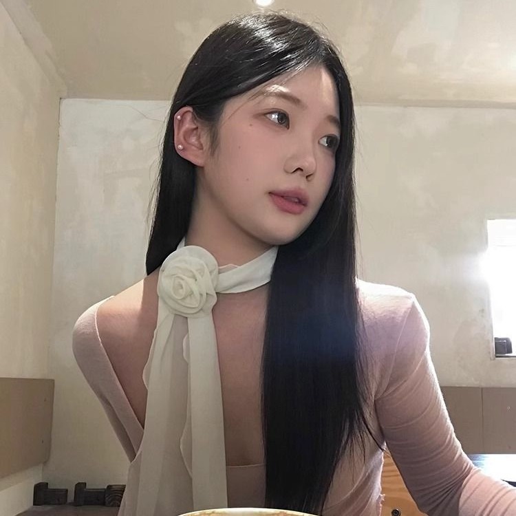 [Peach Tea] Walking Spring Long Camellia Scarf Ribbon Women's All-match Spring and Autumn French Scarf Accessories