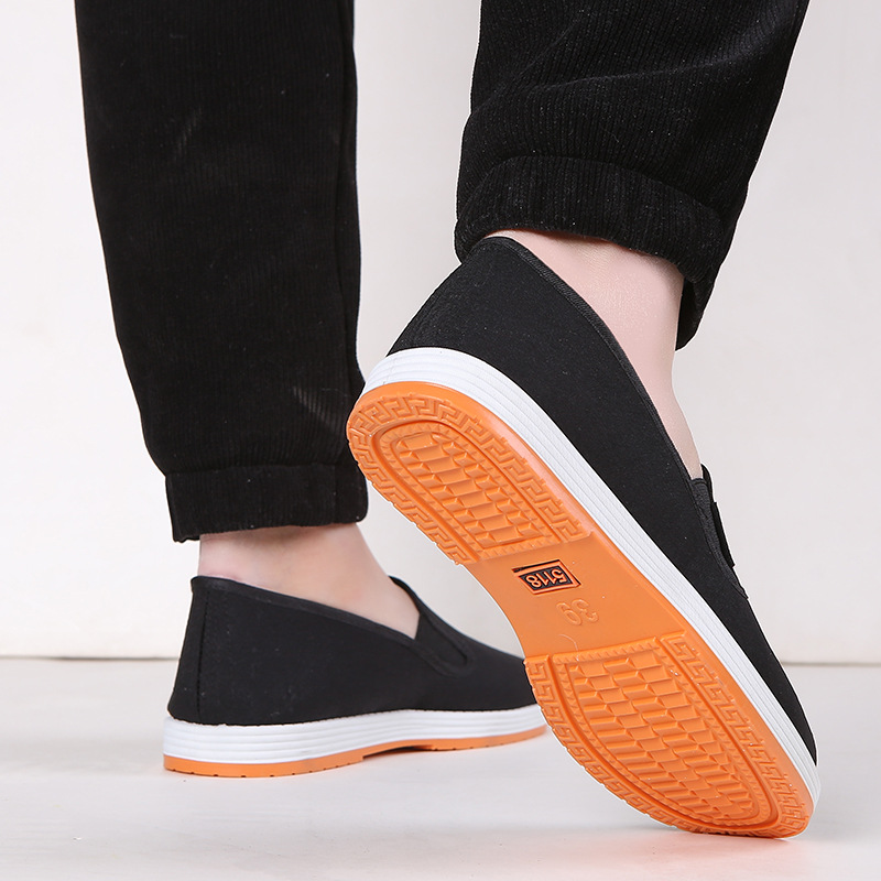 New Old Beijing Cloth Shoes Men's Cloth Shoes Lasagna Rubber Sole Cloth Shoes Breathable Casual Men's Military Single Black Cloth Shoes