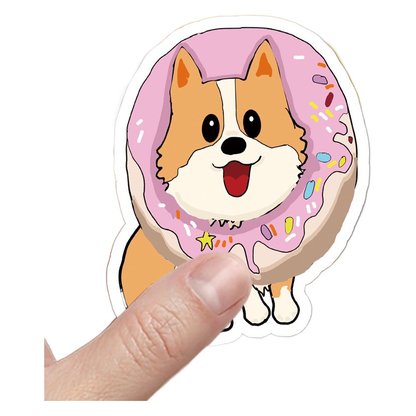 50 Cartoon Cute Corgi Personality Graffiti Luggage Bicycle Scooter Waterproof Car Decoration Stickers